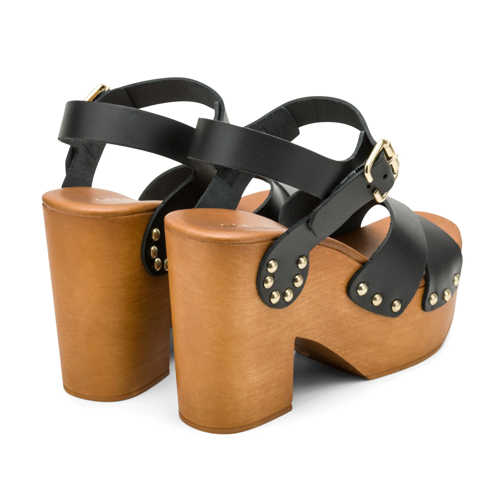 Corts Studded Leather Wedge Sandals - Image 3