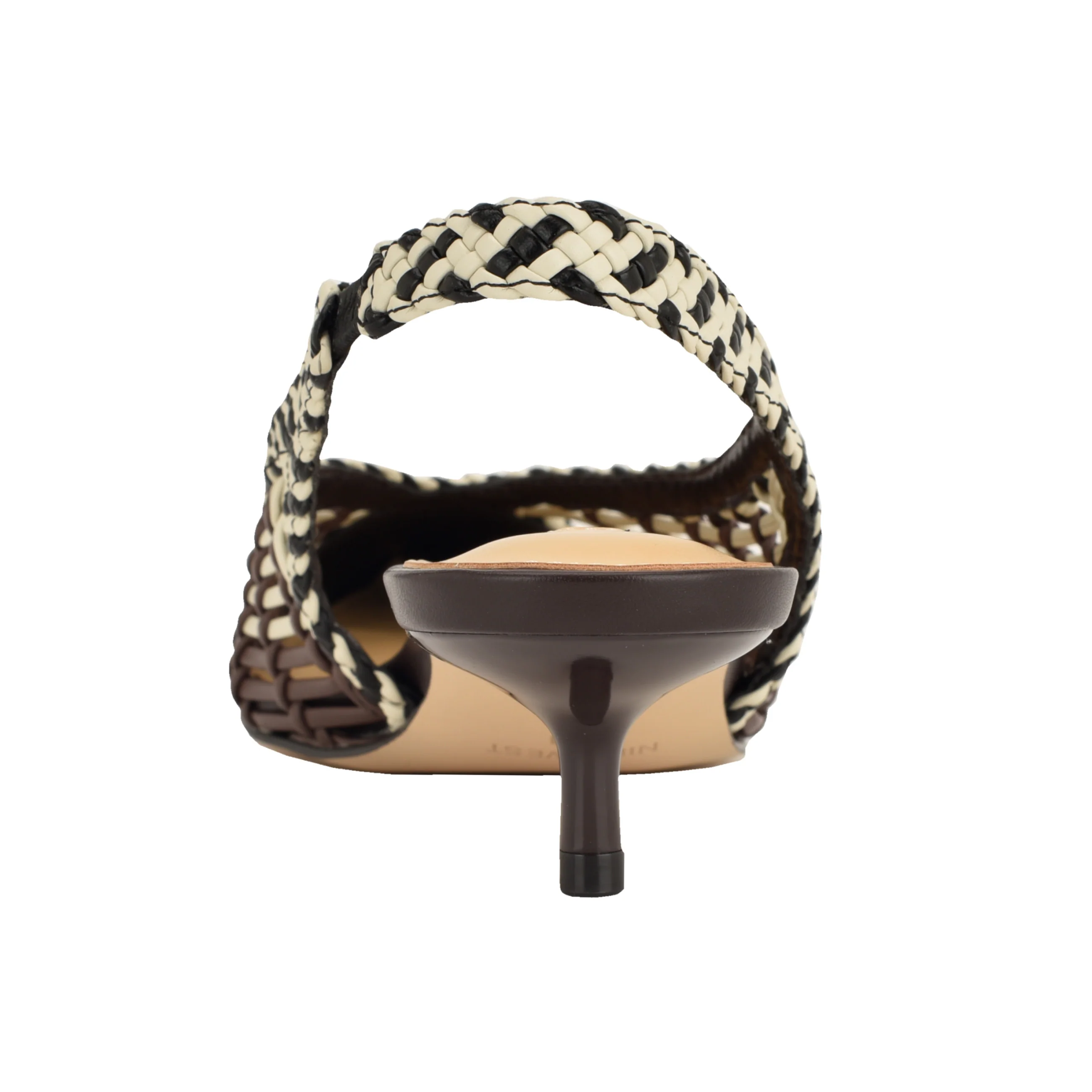 Edela Woven Kitten Heel Slingback Pumps - Image 4