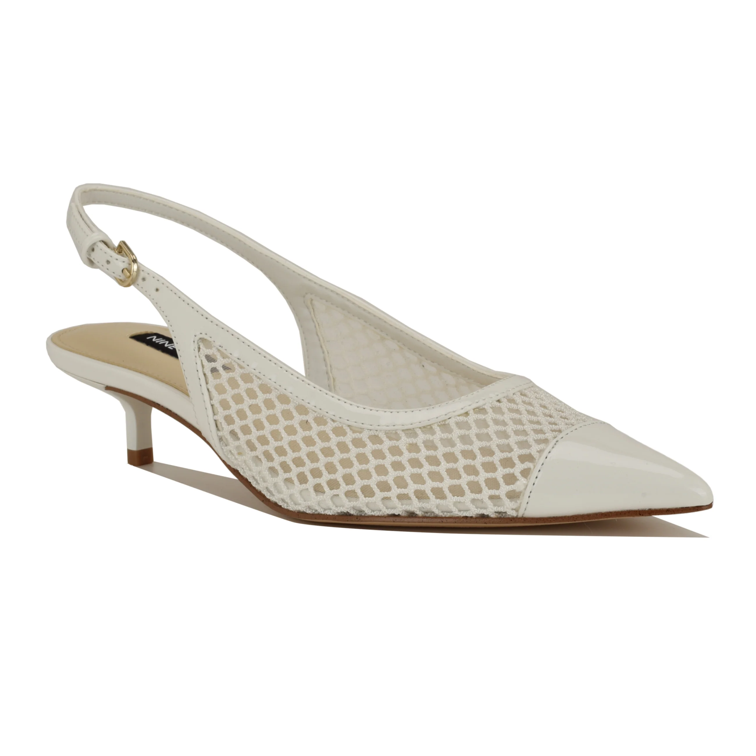 Eraya Mesh Kitten Heel Slingback Pumps - Image 2