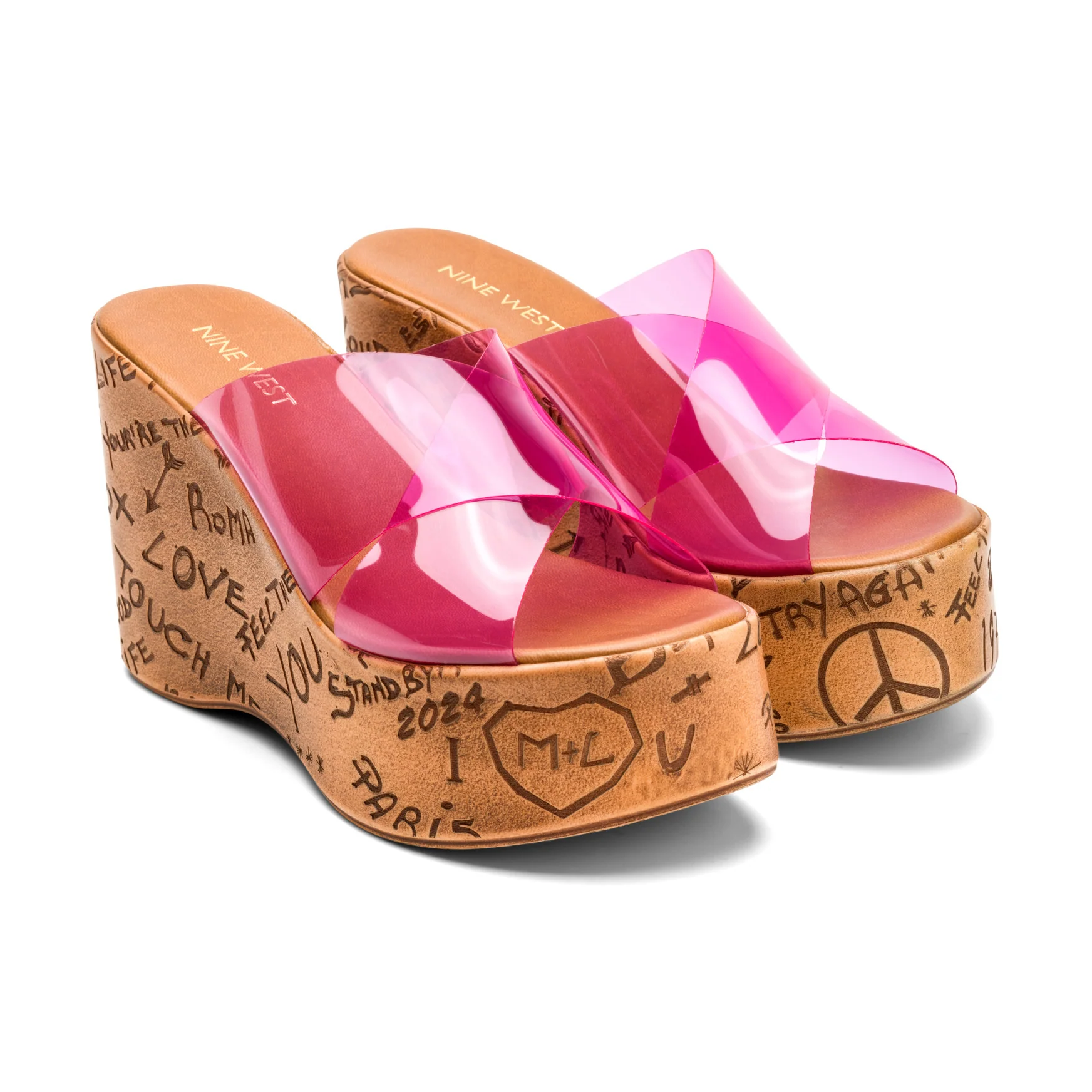 Lezza Cross Band Platform Wedges - Image 2