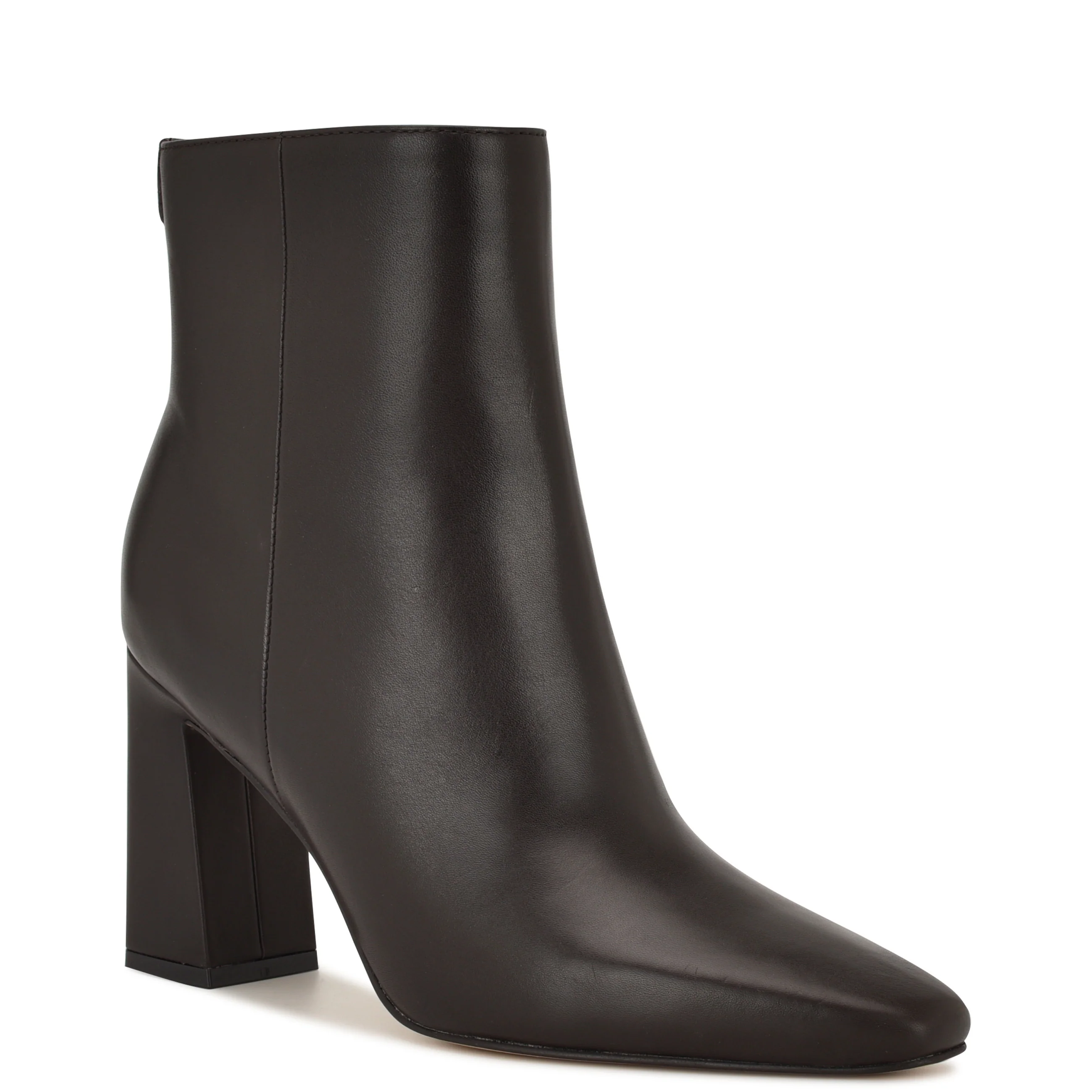 Reraye Block Heel Ankle Leather Booties - Image 2