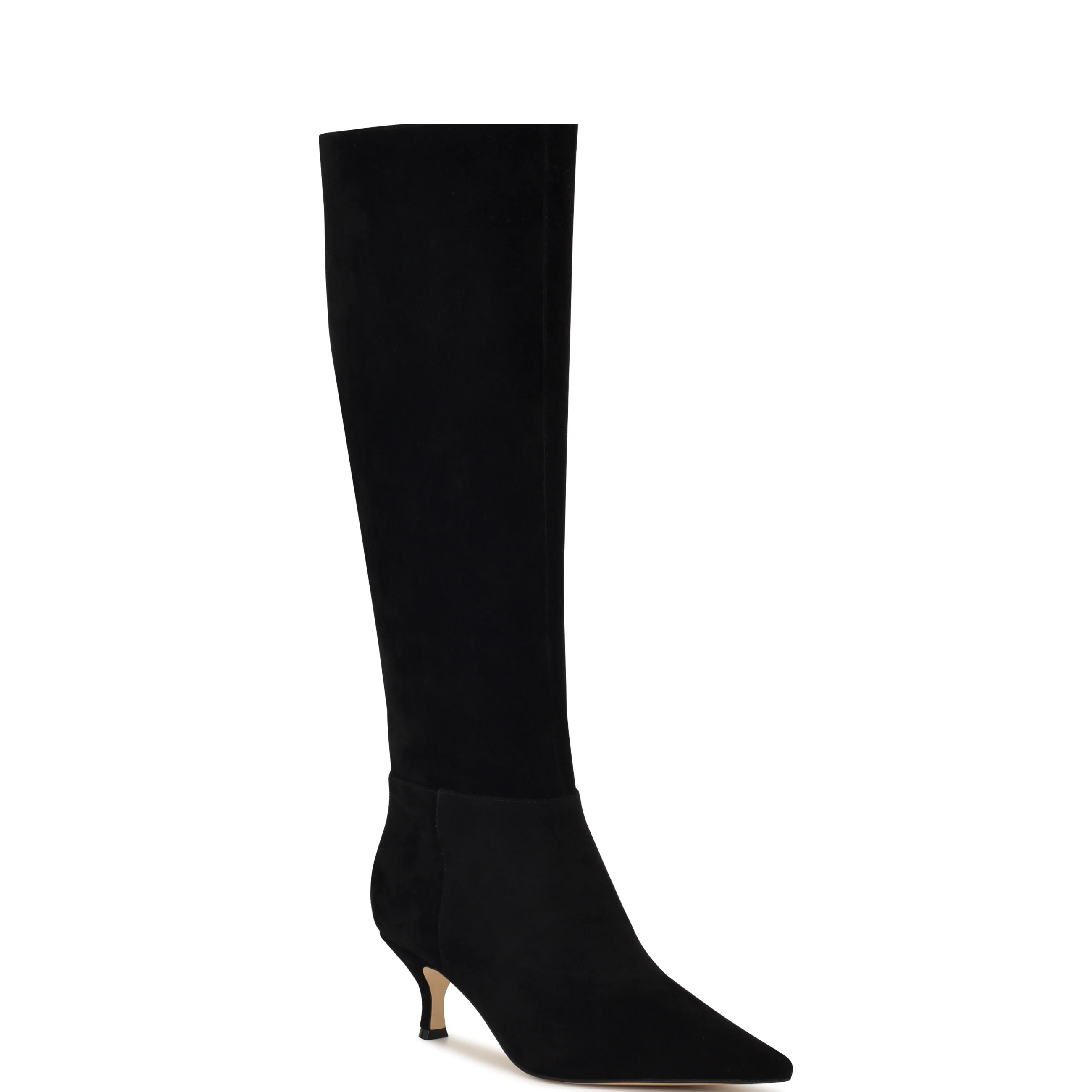 Somas Kitten Heel Knee High Leather Boots - Image 2