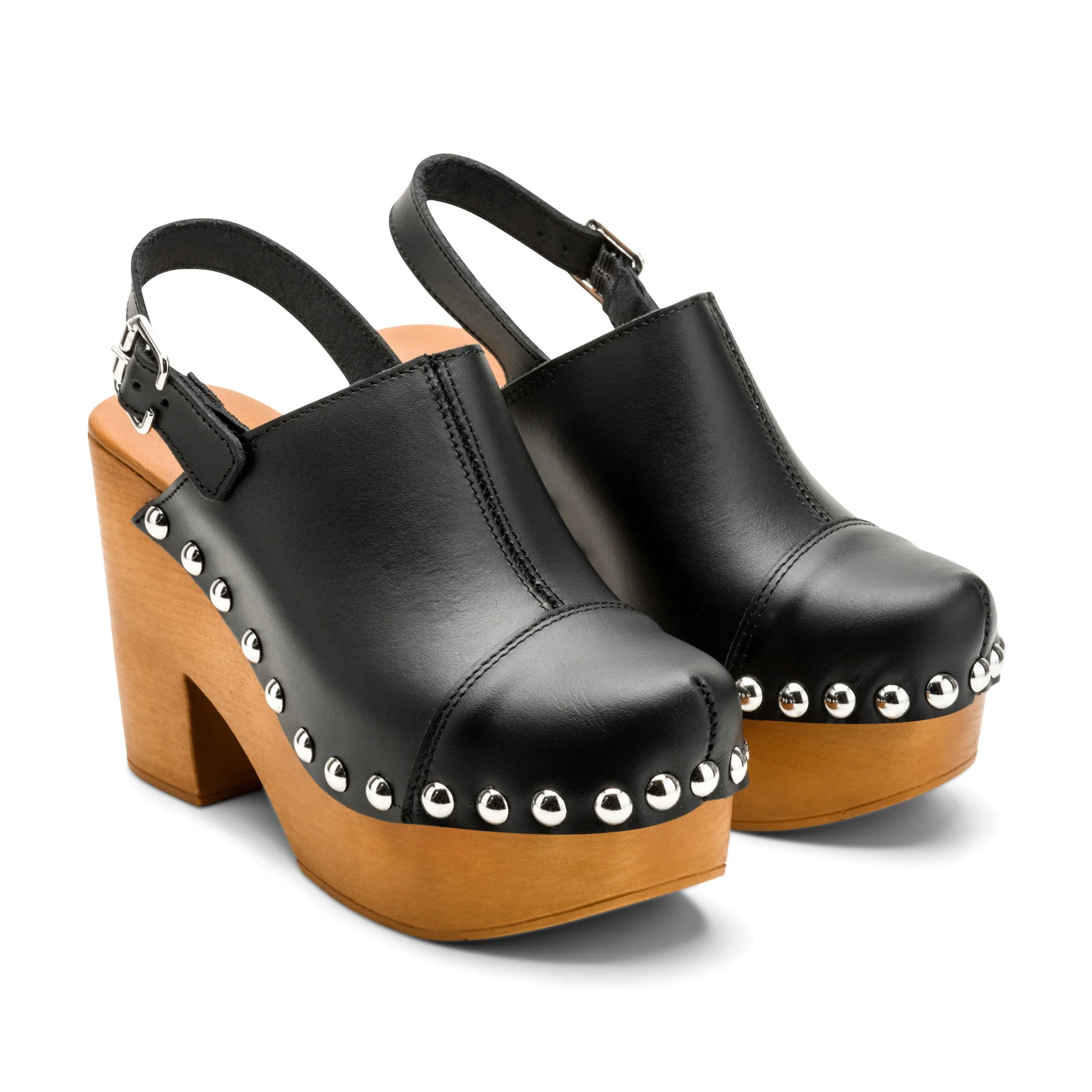 Toyz Studded Leather Slingback Clogs - Image 2
