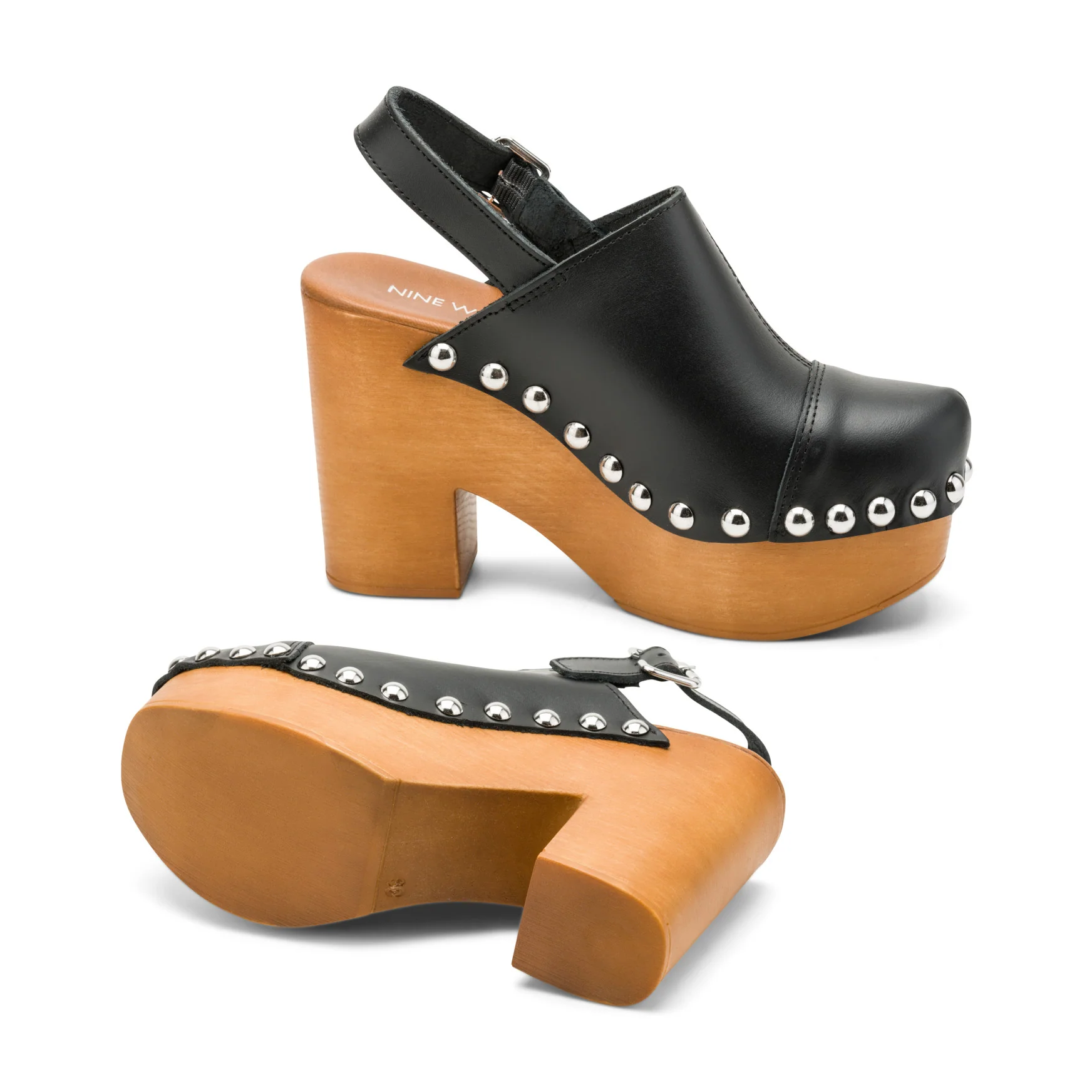 Toyz Studded Leather Slingback Clogs - Image 4