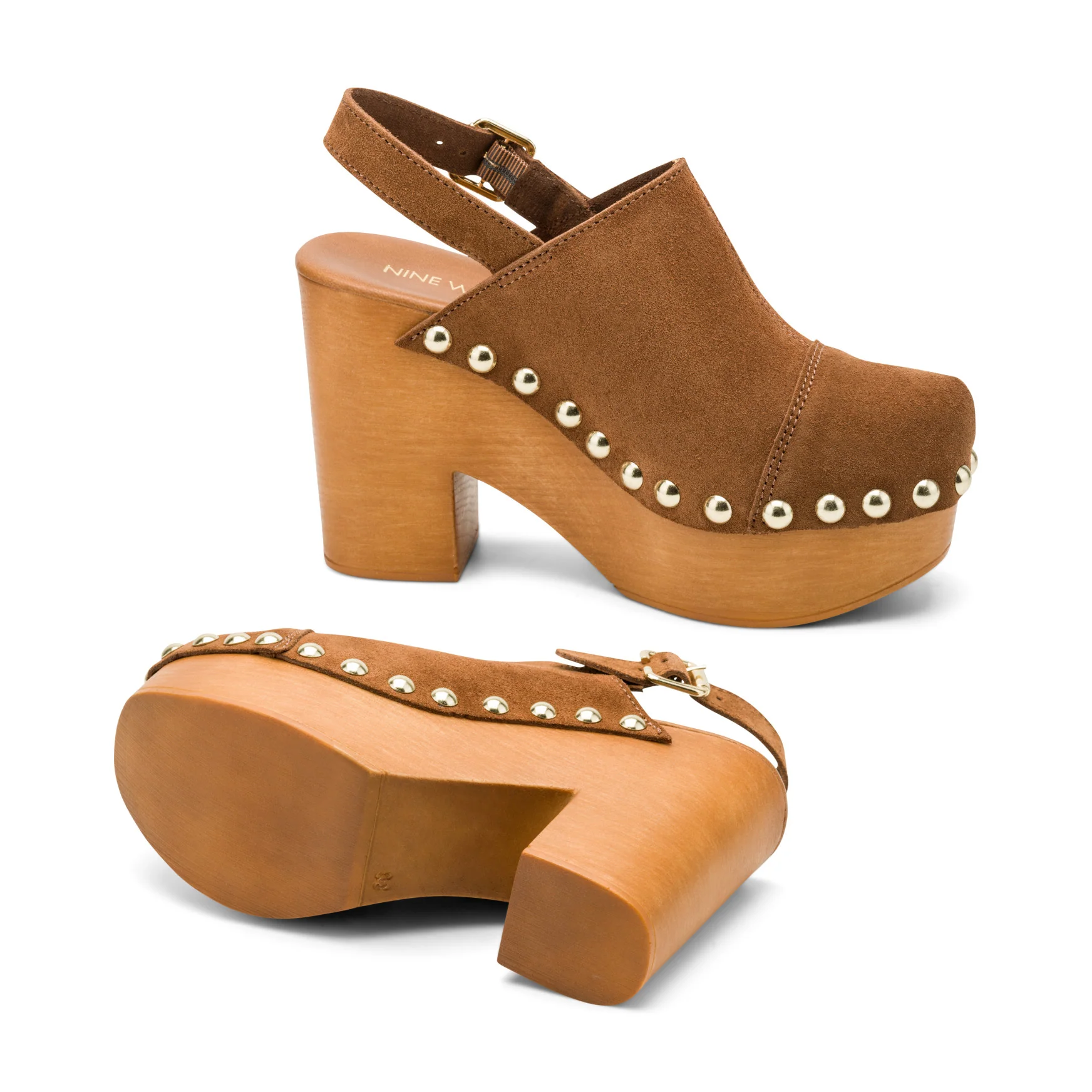 Toyz Studded Leather Slingback Clogs - Image 4